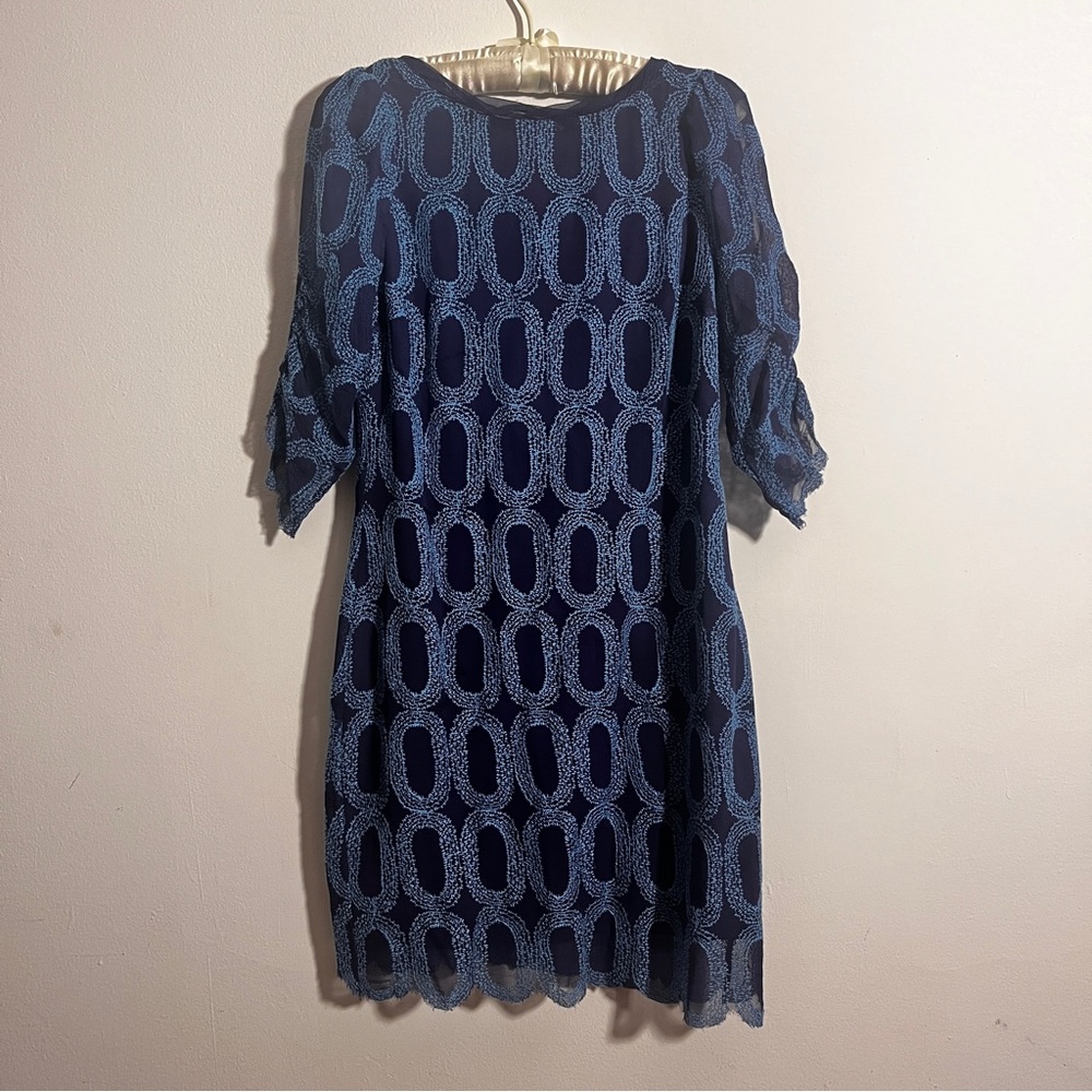 Elegant Blue Lace Dress